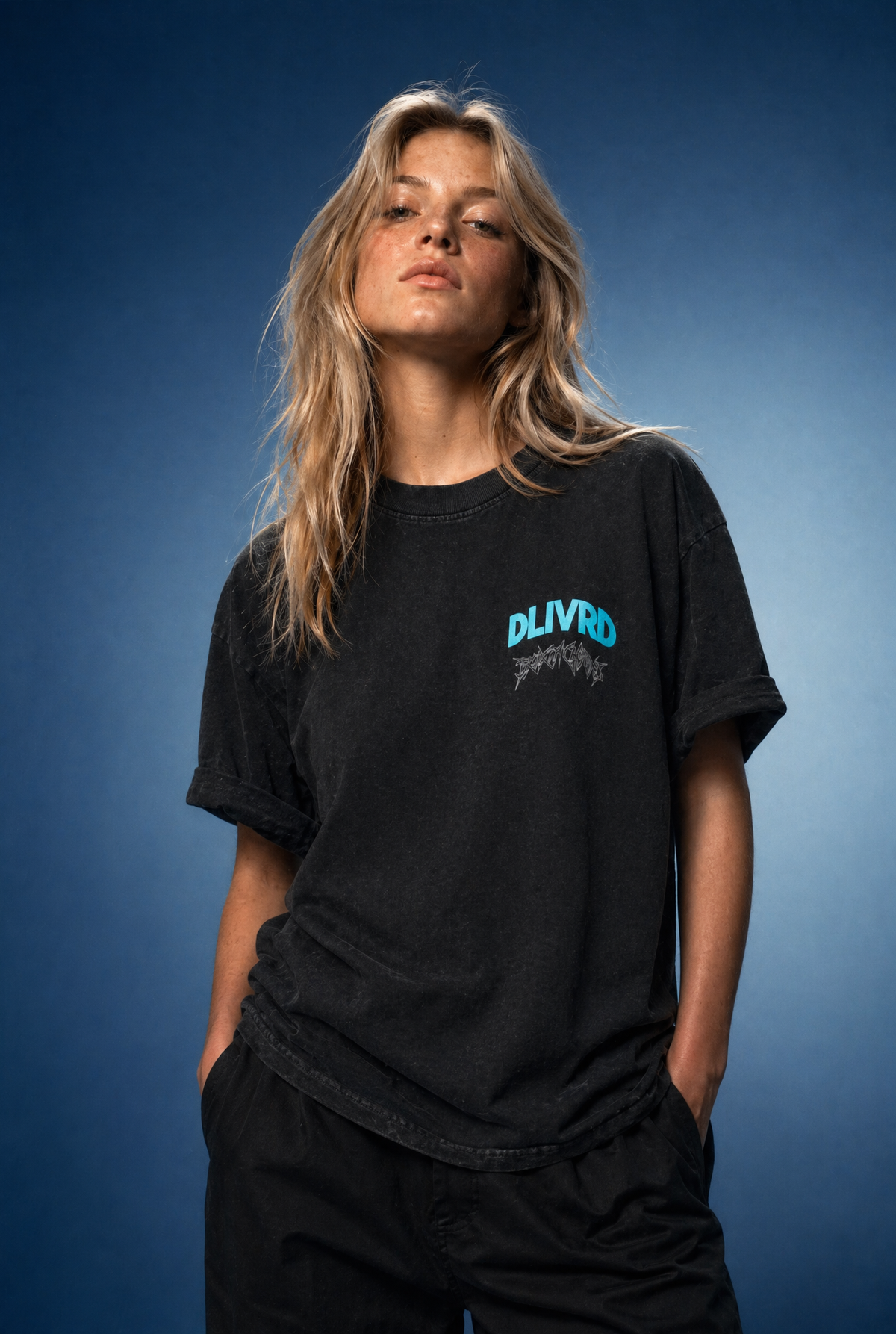 "Delivered" Vintage Wash Oversized Tee