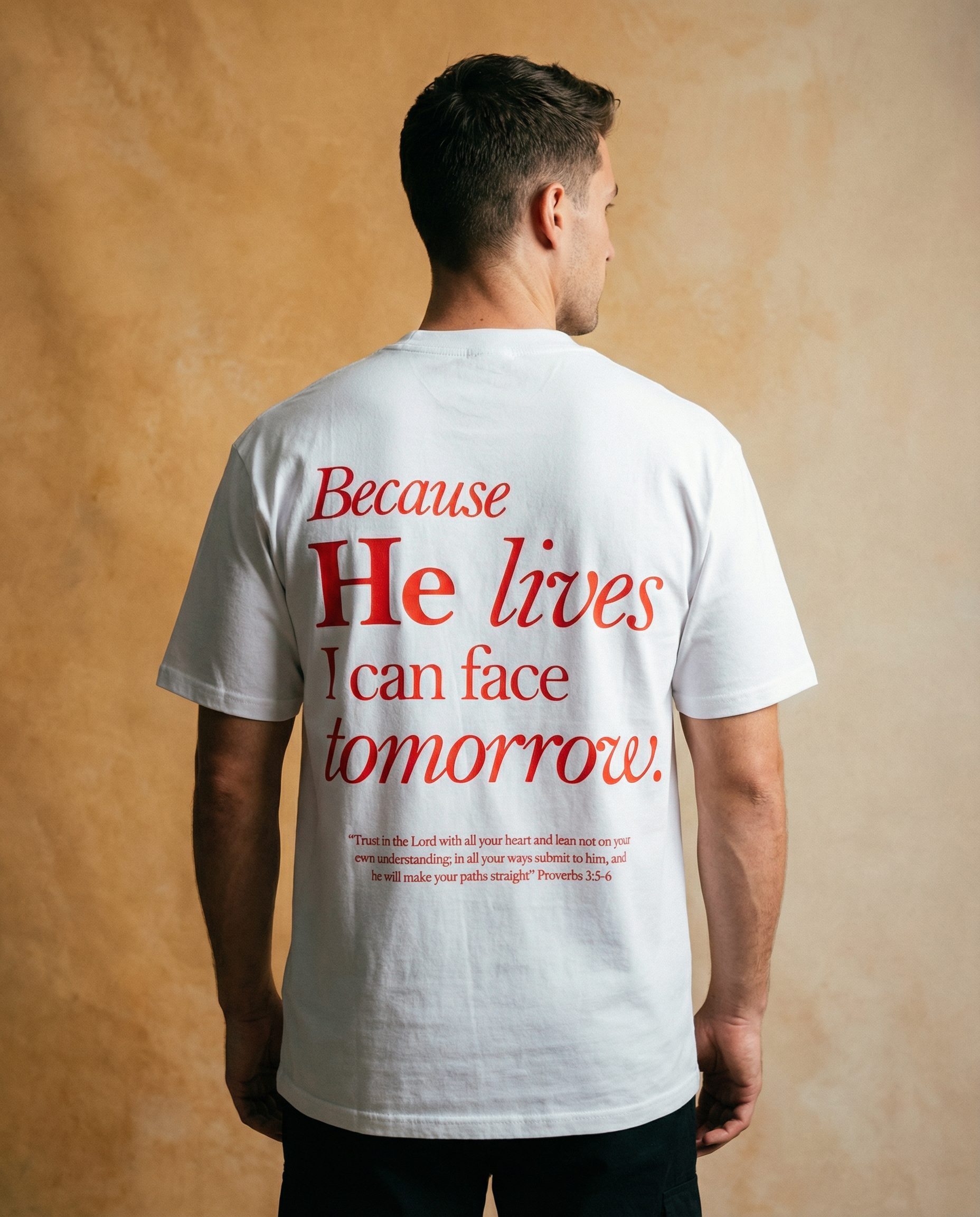 "Because He Lives" Vintage Wash Oversized Tee