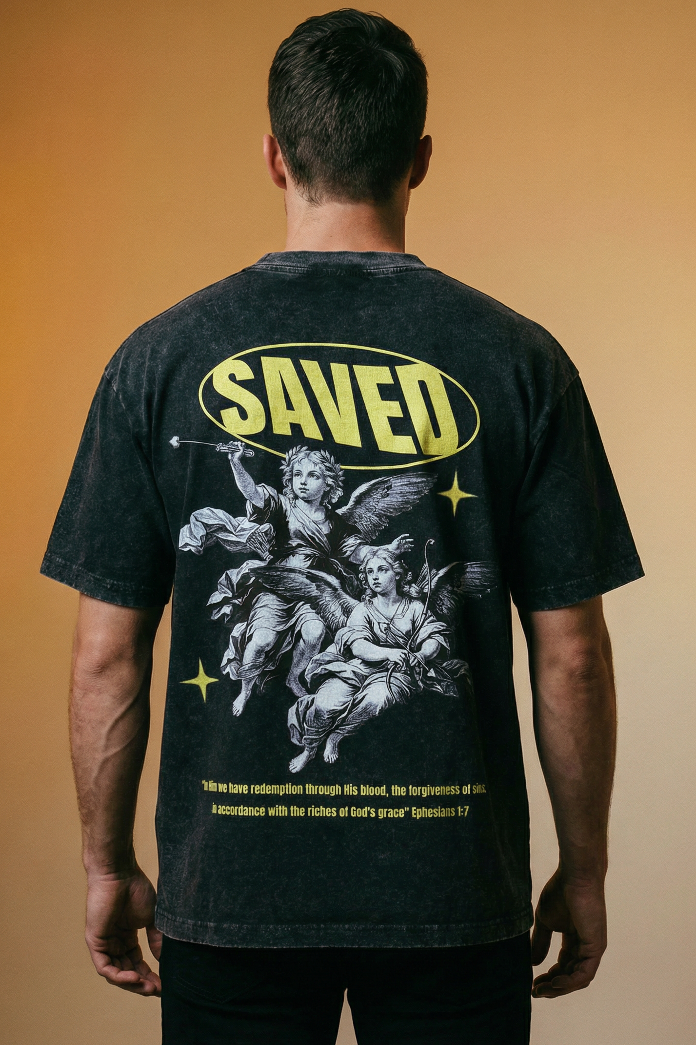 "SAVED" Vintage Wash Oversized Tee