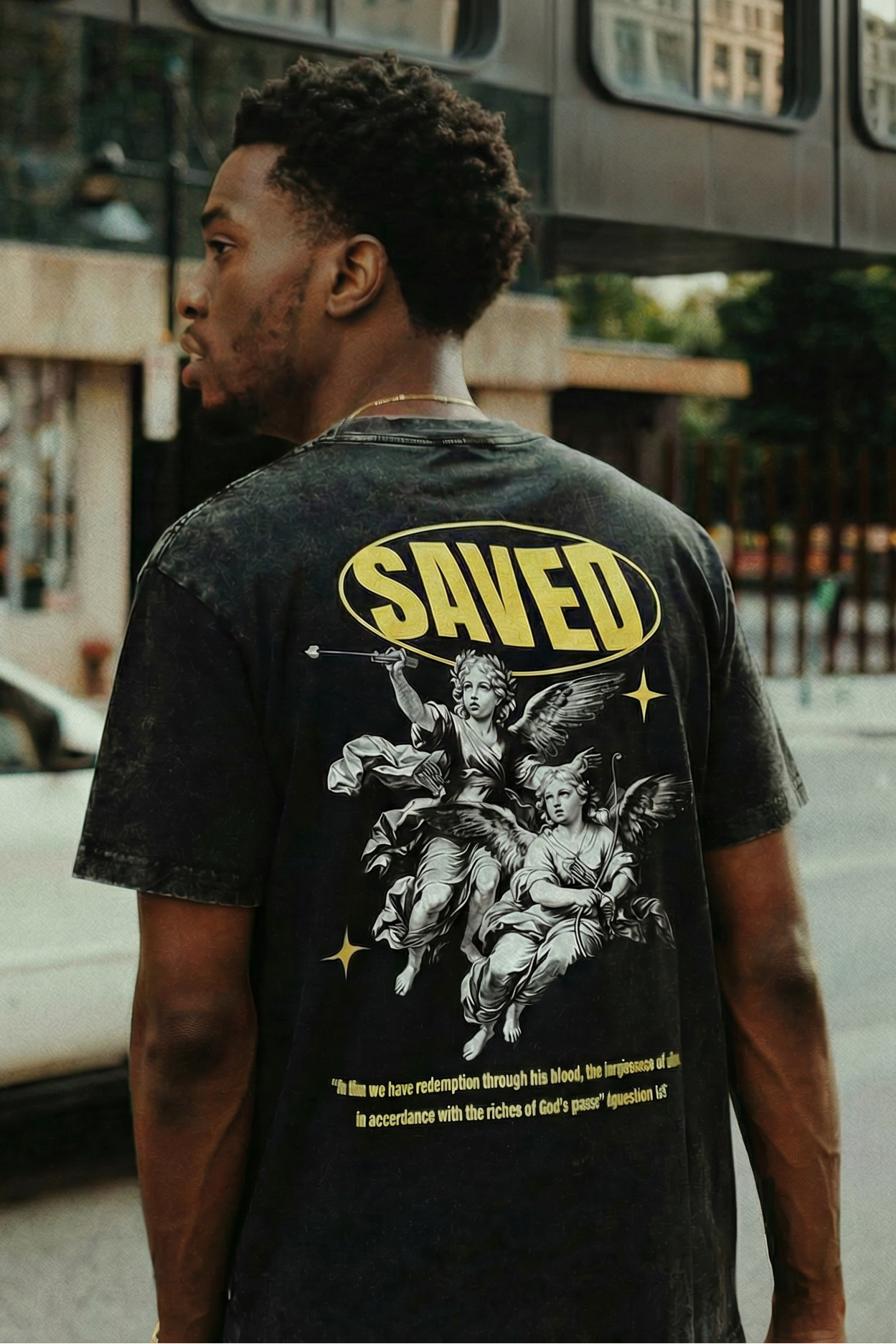 "SAVED" Vintage Wash Oversized Tee